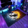 thumbnail image 3 of Sports Soccer Area Rugs, Football Gamer Carpet, Washable Non Slip Low Pile Soft Rug for Bedroom Living Room Decor Mat 5ftx7ft, 3 of 8