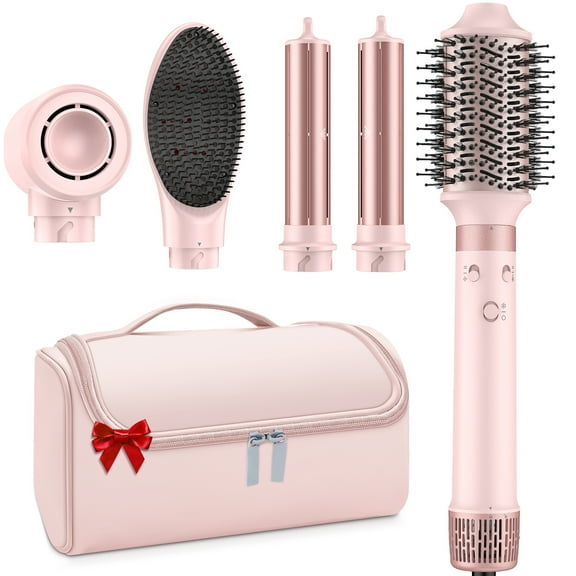 RACCOMB Dual Voltage Hair Styler 5-in-1 High-Speed Dryer Brush with Negative Ion Technology, Pink