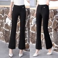 thumbnail image 1 of Pantalones Negros, Pantalones Estilo Occidental Ligeramente Acampanados, Pantalones Acampanados Ajustados y Adelgazantes para Mujer, Pantalones Nuevos de Verano, Pantalones de Traje, 1 of 8