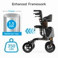 thumbnail image 3 of E-Western Walkers for Seniors Rollator with Seat 350 lb Capacity 8 All-Terrain Wheels Lightweight Aluminum Frame Adjustable Height Grey, 3 of 7