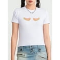 thumbnail image 2 of Women Crop T-Shirts Bow Print Summer Short Sleeve Basic Tops Casual Pullovers for Streetwear Aesthetic Grunge Clothes, 2 of 9