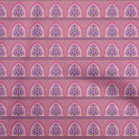 oneOone Cotton Cambric Pink Fabric Arabic Moroccan Diy Clothing Quilting Fabric Print Fabric By Yard 42 Inch Wide