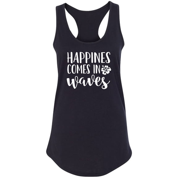 Happiness Comes In Waves Racerback Tank