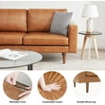 thumbnail image 2 of Kingfun 65" W Faux Leather Loveseat Sofa Couch, Love Seat Sofas and Couches for Living Room Bedroom Office and Small Spaces, Mid Century Modern Decor Love Seats Furniture with Solid Wood Leg,Brown, 2 of 5