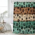 thumbnail image 4 of Teal Green Brown Bathroom Shower Curtains with 12 Hooks Polyester Waterproof Shower Curtain for Stalls and Bathtubs Farmhouse Dog Paw Vintage Decorative Bathroom Privacy Curtain 36x72 Inches, 4 of 8