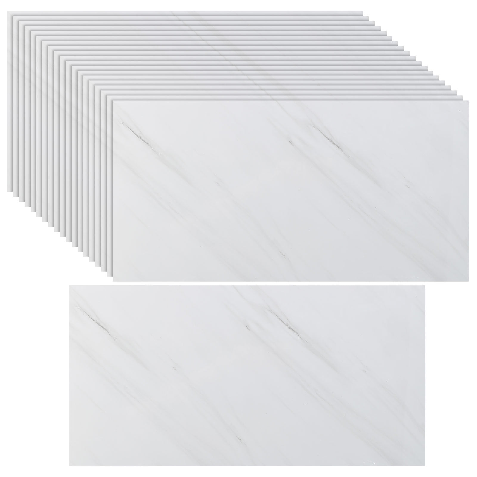 FENGGUIQU 20Pcs 23.58"x11.79" Wall Panels Self-Adhesive Waterproof Marble Pattern Wall Modern Stickers for Bathroom Kitchen Decor