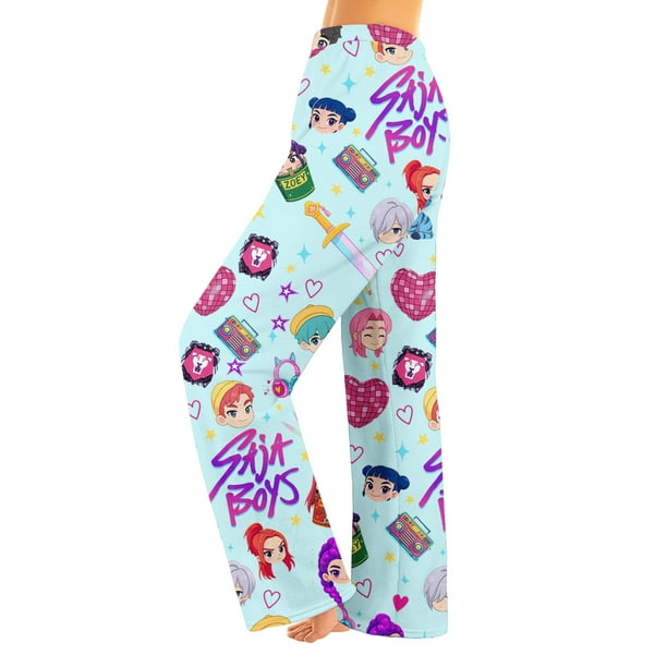 Pop Stars Demo-n Pajama Pants,HUNTR/X Rumi,Mire Zoeyy Kids Pajama Pants,Family Matching Pajamas with Cartoon Print Soft Breathable Sleepwear for Nightwear