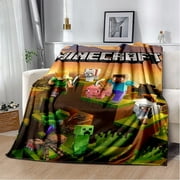 Soft and Warm M-Minecraft Blanket Featuring My World Sandbox Game Characters 3D Print Fleece Throw Blanket