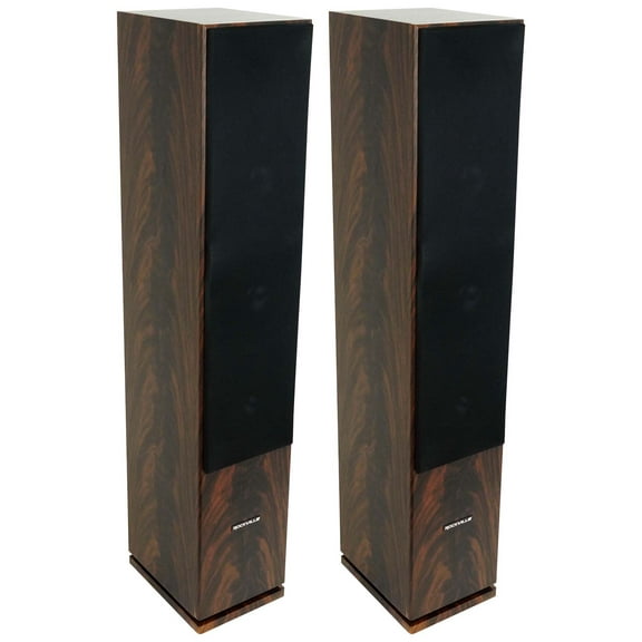 (2) Rockville RockTower 64D Dark Wood Home Audio Tower Speakers Passive 4 Ohm