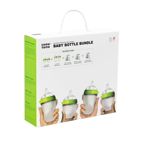UPC: 0886074000593 | Comotomo Baby Bottle Bundle Green (7 Piece Set)