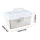 thumbnail image 3 of Baúles de almacenamiento, caja de aparejos multiusos vacía de plástico transparente de 12,9 pulgadas con asa gris y bandeja extraíble para herramientas, kit de costura de primeros auxilios, suministro, 3 of 7