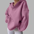 thumbnail image 6 of Xudanell Womens V Neck Sweatshirts Oversized Hoodie Pocket Fleece Lined Casual Sweatshirt Athletic Clothes Pullover Pink XL, 6 of 9
