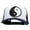 White Navy, variant on Yin Yang Black and White Patched 5 Panel High Profile Poly Cotton Twill Mesh Trucker Cap - White Navy OSFM