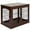 Brown, variant on PawHut 26" Wooden Dog Cage Pet Crate Kennel w/ Double Door Entrance, Black