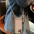 thumbnail image 2 of Crossbody Lanyard Liquid Silicone Case For iPhone 16 15 Pro Max 14 13 12 Necklace Strap Camera Protection Shockproof Soft Cover Green for iphone13ProMax(6.7"), 2 of 6