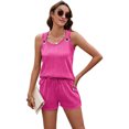 thumbnail image 2 of Women'S Summer 2 Piece Outfits Shorts Sets Matching Set Loungewear Rose Red L, 2 of 10