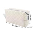 thumbnail image 2 of 1 Pc Women Portable Solid Color Diamond Grid Makeup Bag for Travel Vacation White PU, 2 of 4