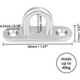 thumbnail image 2 of Placa de ojal de acero inoxidable M5 (8 piezas) - Gancho de metal oblongo en forma de U para montaje en pared y techo (50 X 17 mm) - Gancho de fijación con capacidad de 40 kg para suspensión, 2 of 5