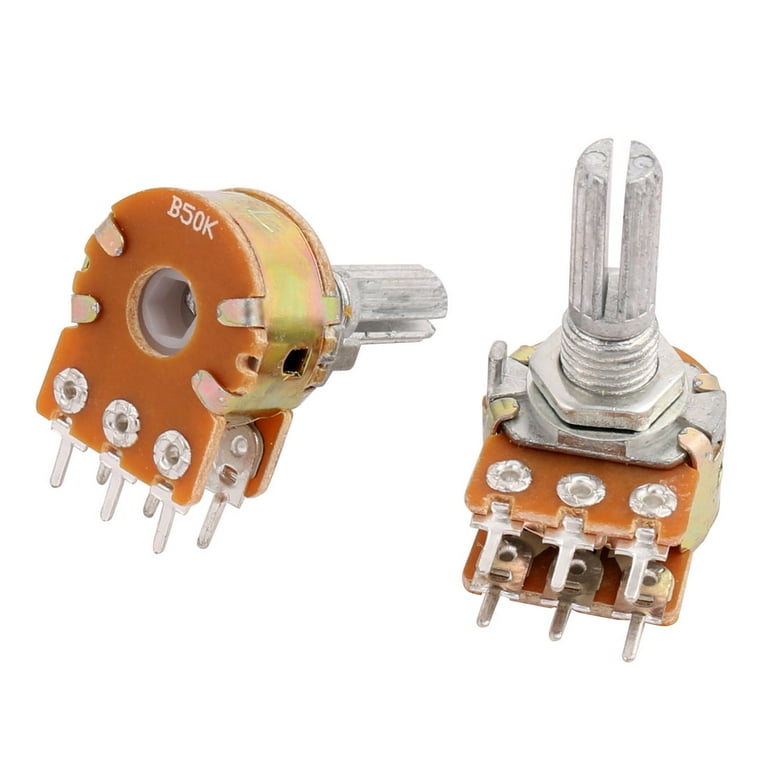 50K Ohm B50K 13mm Split Shaft 6 Terminals Dual