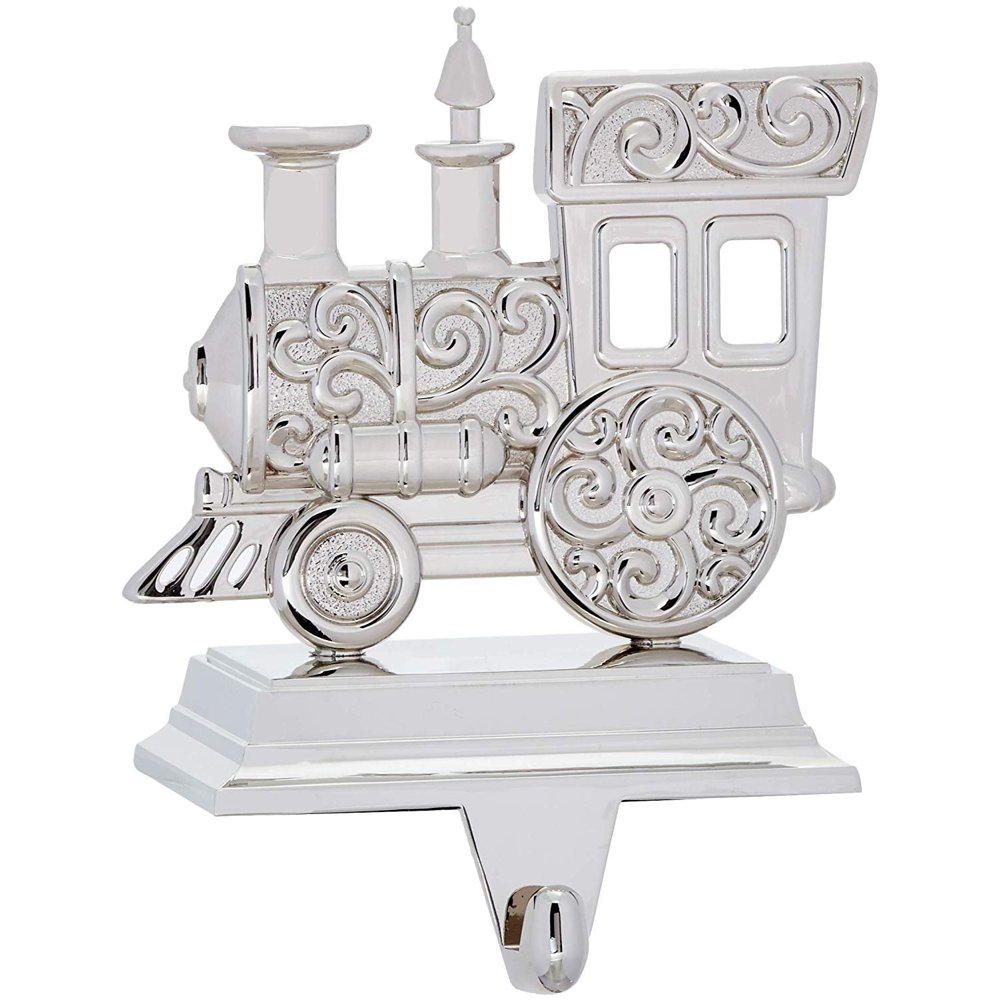 Lenox Silver & Scroll Train Stocking Holder