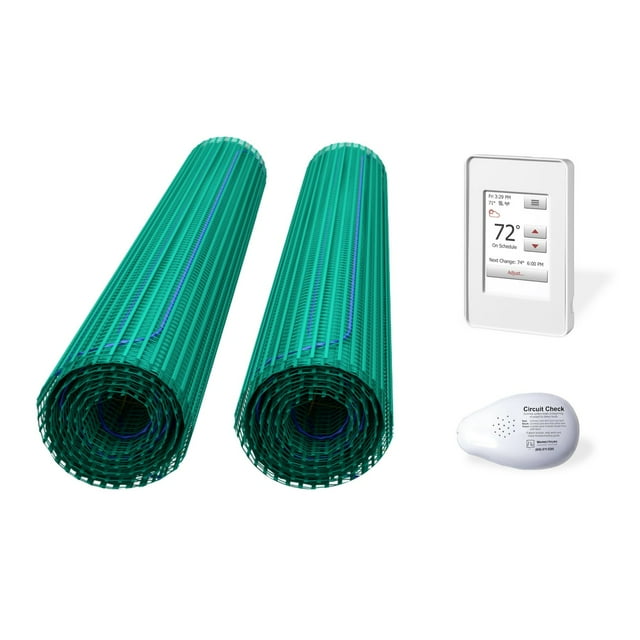Floor Heat Kit for Bath with Powder Room, Single Vanity, WiFi Thermostat, 15 sq ft