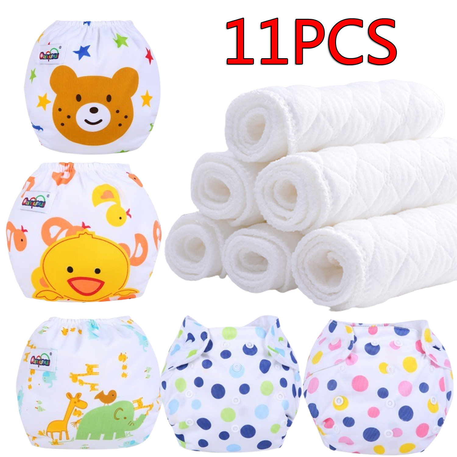 Ecological Diaper Kit 5 Pcs + 6 Diapers for newborns(C)