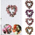 thumbnail image 3 of Décoration de Guirlande en Forme de Cœur de Roses Artificielles, Décoration de Guirlande Suspendue de Fausses Fleurs Roses, Couronne de Porte d'Entrée Florale de Rose de Simulation, Couronne Décorative de Printemps pour la Décoration de Fête de Mariage (D), 3 of 8