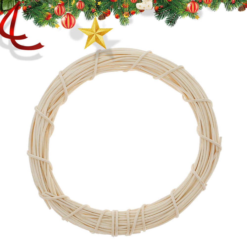 Christmas Artificial Vine Ring Wreath Rattan Wicker Garland Xmas Party Decor DIY 