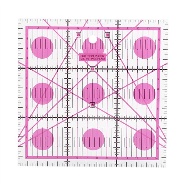 Patchwork Ruler Craft Clear Scale Acrílico Costura de costura Alineado Plantilla Arte Hogar Manual Recorte Herramienta de Estudiante Herramienta Purple Square Inevent HA012302-05