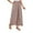 Coffee, variant on Womens Casual Pants Lightweight Summer Relax Fit Floral Printed Side Slit Wide Leg Culottes Elastic Waisted Loose Fit Drawstring Elastic Waist Trousers