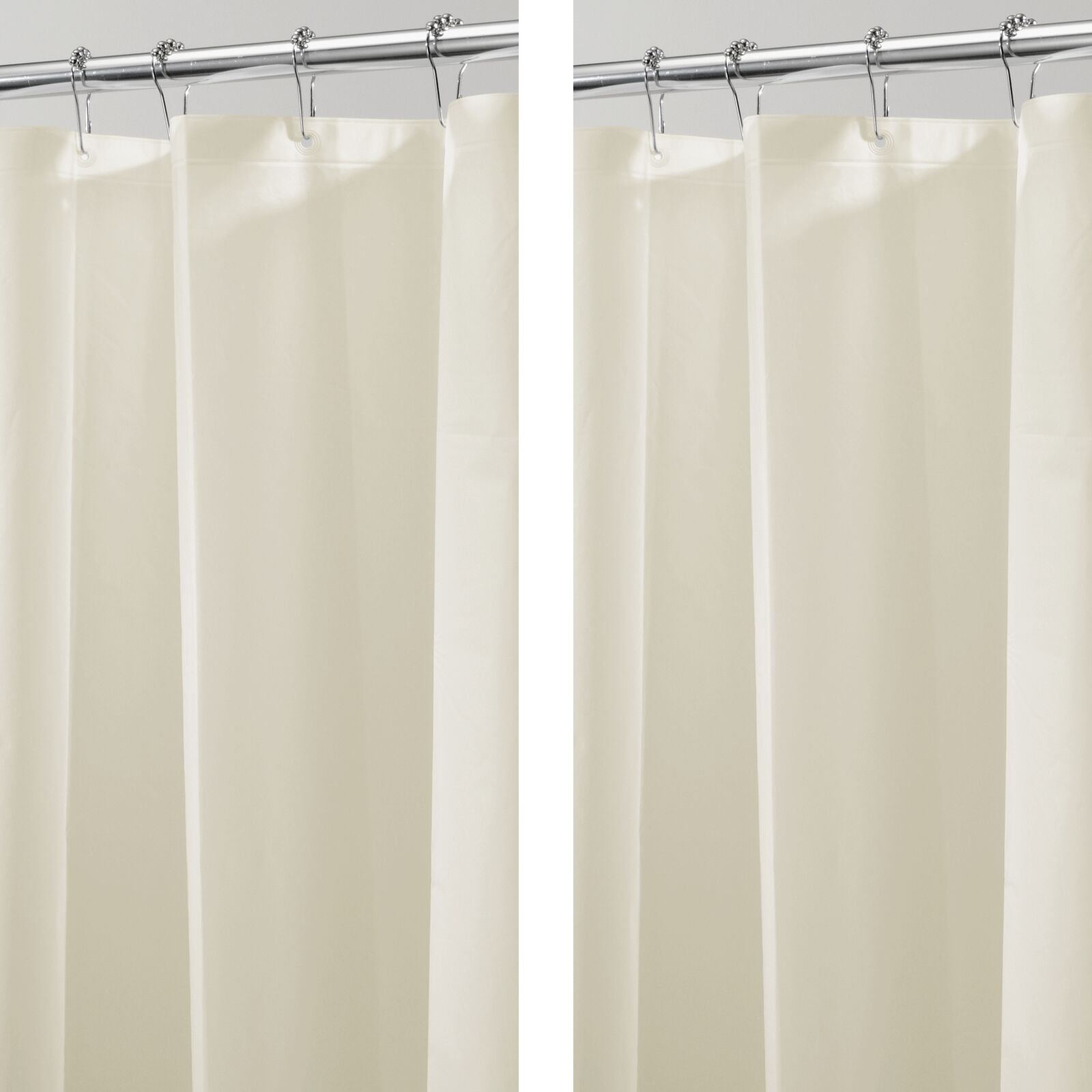 Sand/Ivory 72" x 84" 2 Pack mDesign LONG PEVA Shower Curtain Liner 