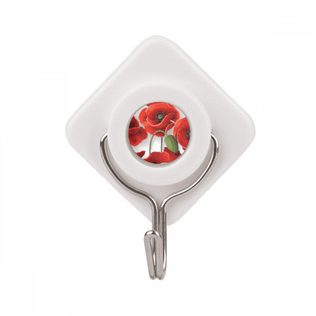 

Red Flowers Painting Corn Petals Fruit Adhesive Wall Hooks Hanging Self Sticky