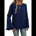 thumbnail image 1 of Blusas de Larga Acampanadas y Holgadas para Mujer, Otoño e Invierno 2025, Temperamentales, para Mujer Azul Marino S, 1 of 10