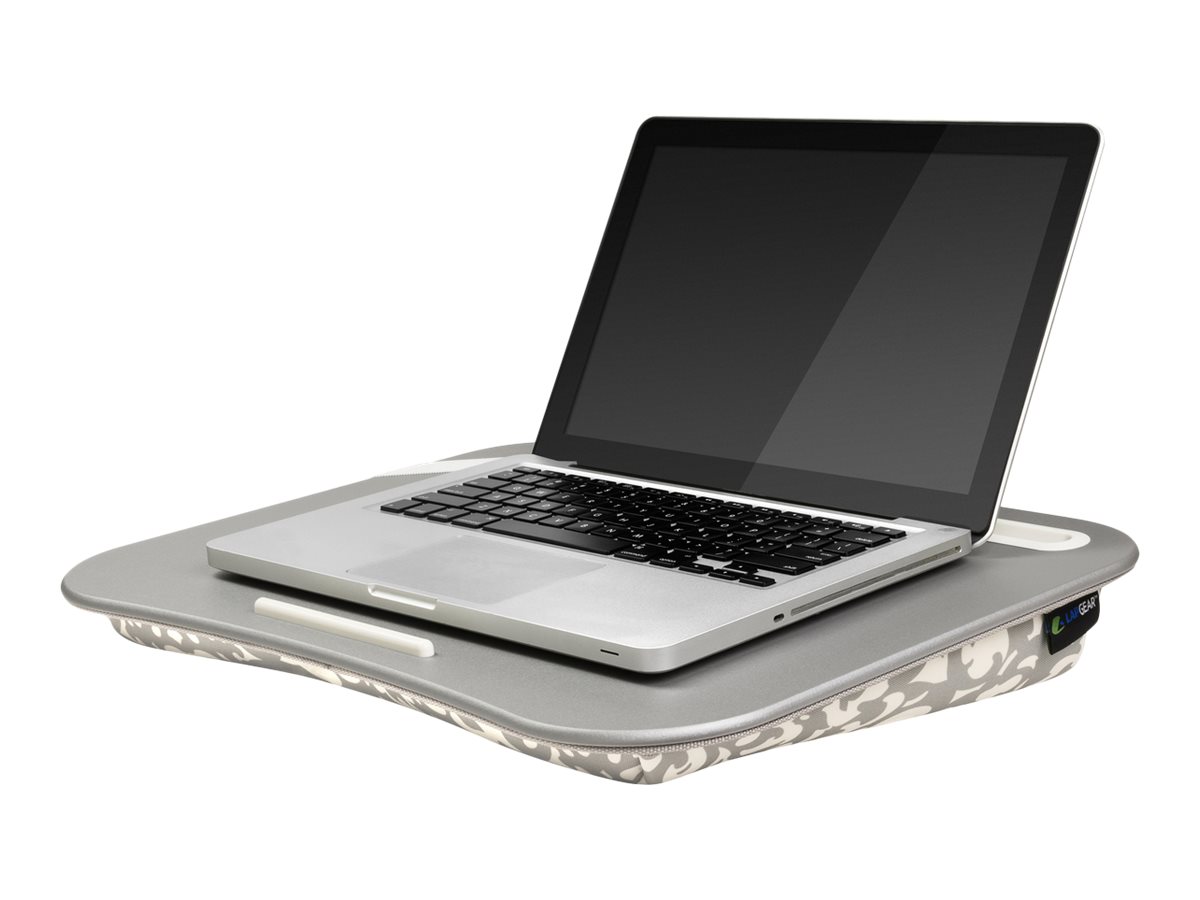 LapDesk XL Designer Notebook pad 17" silver Damask