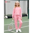 thumbnail image 3 of PatPat Girls Clothes 2 Piece Outfit Set Long Sleeve Top Pants Floral Side Print Pink 10-11Y, 3 of 13