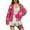 Hot Pink, variant on Feancey Embroidered Floral Cardigans for Women Ribbed Knit Casual Open Front Cropped Cardigan Teen Girls Long Sleeve Button Down Sweaters Hot Pink L