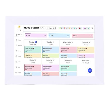 10.1 Inch WiFi Digital Calendar 1080P HD Interactive Touchscreen Wall Planner with App Control and 32GB Memory - Dual Stereo Speakers and US Plug - 10.1 in / 25.6 cm