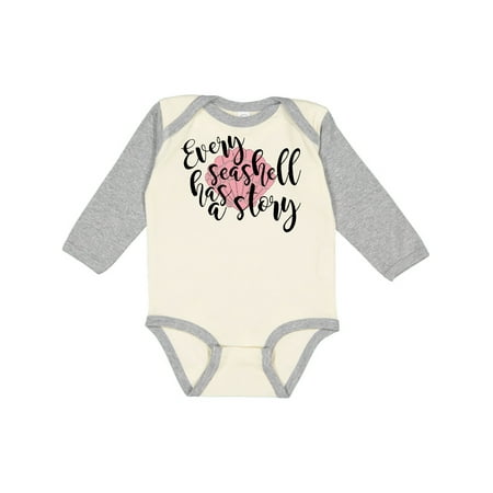 

Inktastic Every Seashell Has a Story Gift Baby Boy or Baby Girl Long Sleeve Bodysuit