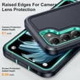 thumbnail image 5 of Allytech Galaxy S24 Plus Rugged Case, Hybrid Dual Layers Shockproof Anti-Scratch Bumper Heavy Duty Protective Phone Case for Samsung Galaxy S24 Plus - Blue+Green, 5 of 7