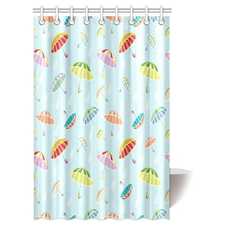 Pop Apartment Decor Shower Curtain Colorful Rainbow Umbrellas