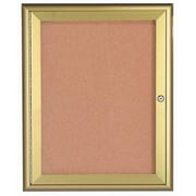 Aarco Products WFC3630LB 1-Door Water Fall Style Bulletin Board - Antique Brass
