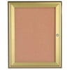 Aarco Products WFC3630LB 1-Door Water Fall Style Bulletin Board - Antique Brass