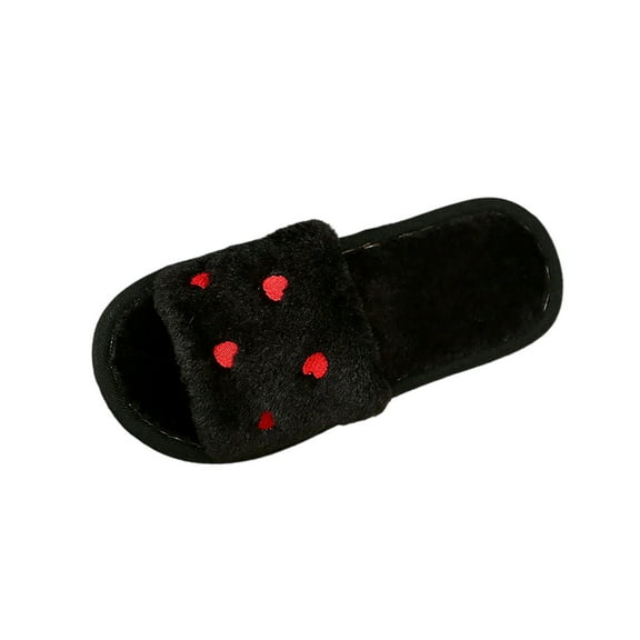 CHUMUD Women's Open Toe Fluffy Slippers - Warm, Cozy, Plush Fuzzy Cushion Slip-On House Slippers, Valentine's Day Gift