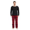 thumbnail image 3 of Kolipajam Men's 2Pcs Pajama Set Drawstring Waist Flannel Bottoms with Pockets Loungewear for Men S, 3 of 5