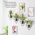 thumbnail image 3 of Modern Geometric Metal Wall Vase Set of 2 with Artificial Aquatic Grass, Boho Farmhouse Hanging Planter for Bathroom Living Room Bedroom Office Decor, Black, 3 of 5