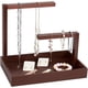 thumbnail image 1 of Exhibidor de joyería rectangular de madera, organizador de joyas, soporte para collares, estante colgante con bandeja para pulseras, relojes, aretes y anillos., 1 of 9