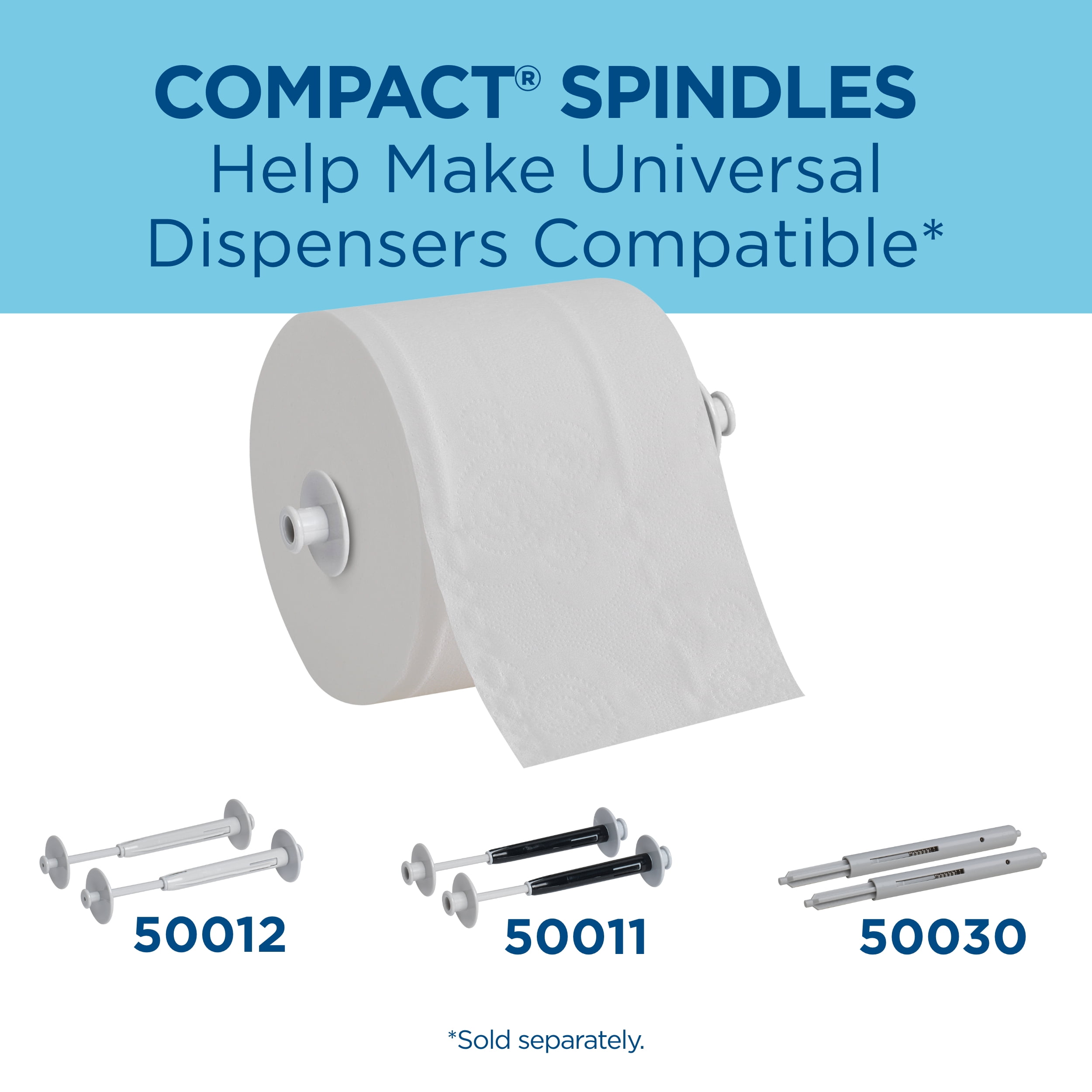 Compact by Georgia-Pacific PRO Coreless 2-Ply Recycled Toilet Paper, White, 1000 Sheets Per Roll, 36 Toilet Tissue Rolls Per Case, 19375
