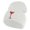 White, variant on Red Martini and Olive Beverage Iron On Patched 12 Inch Long Knitted Beanie - Black OSFM