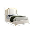 thumbnail image 3 of Meridian Furniture Hugos Cream Velvet Queen Bed, 3 of 4