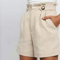 thumbnail image 3 of Shorts for Women High Waisted Summer Buttons Baggy Breathable Lightweight Skin-Friendly Work Lounge Shorts With Pockets, 3 of 6